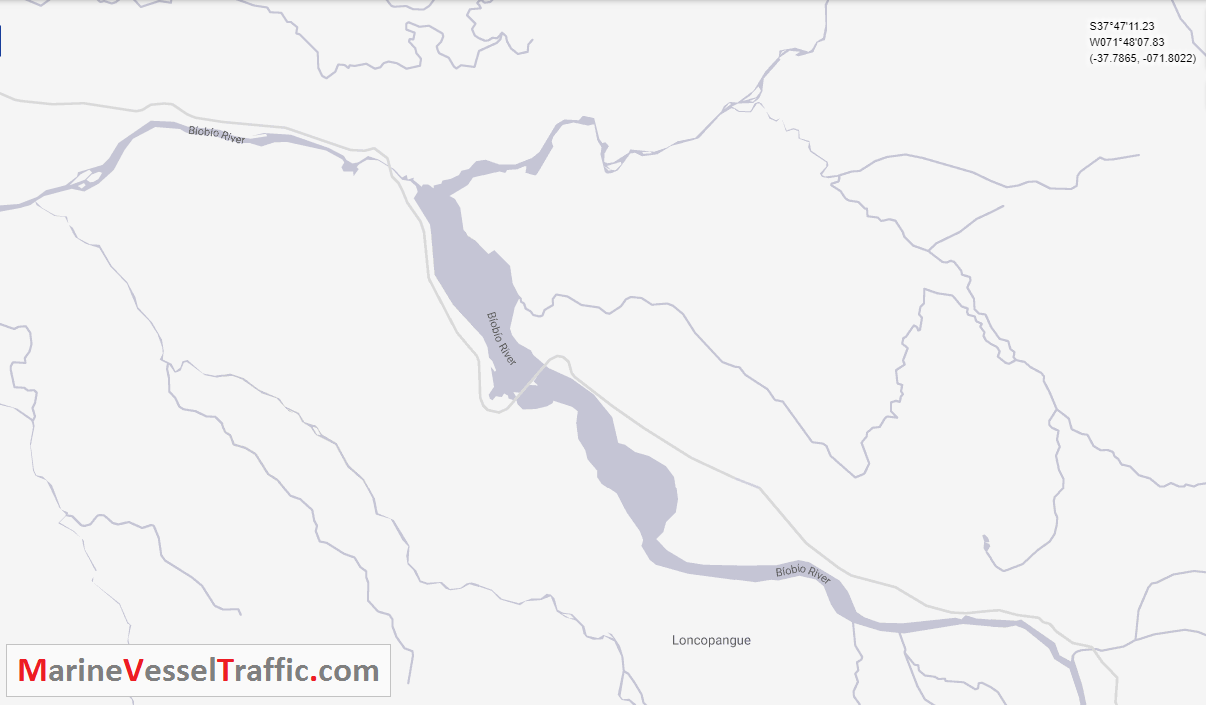 Live Marine Traffic, Density Map and Current Position of ships in BIO BIO RIVER