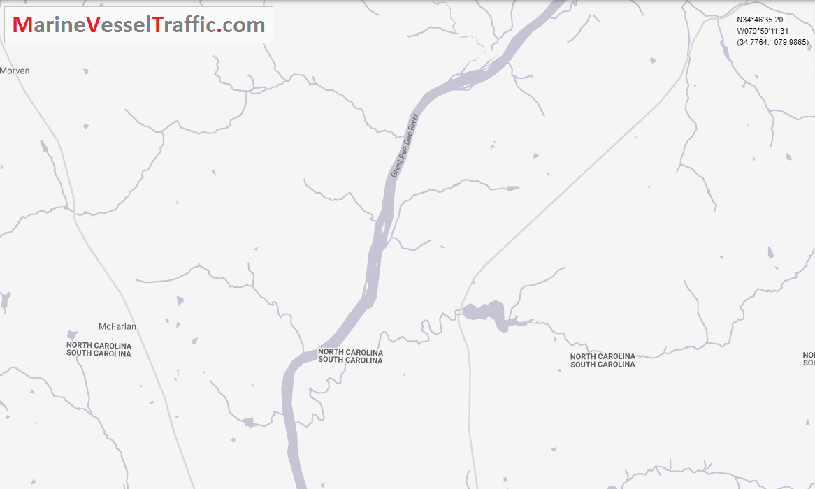 Live Marine Traffic, Density Map and Current Position of ships in GREAT PEE DEE RIVER