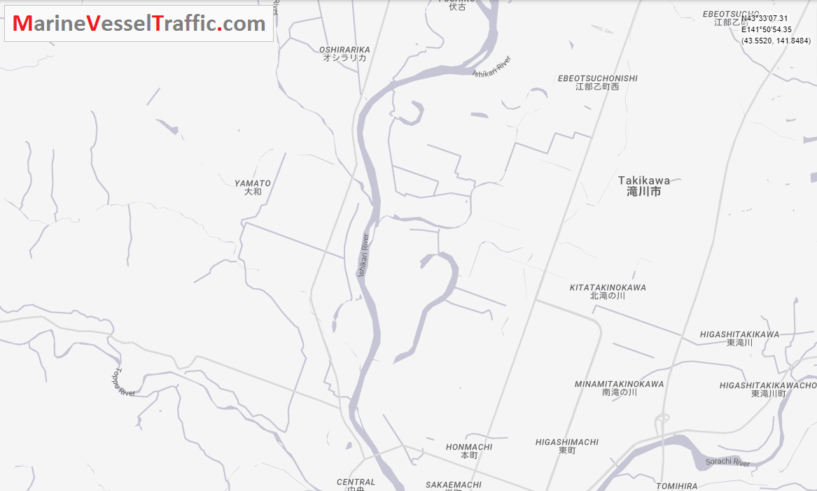 Live Marine Traffic, Density Map and Current Position of ships in ISHIKARI RIVER