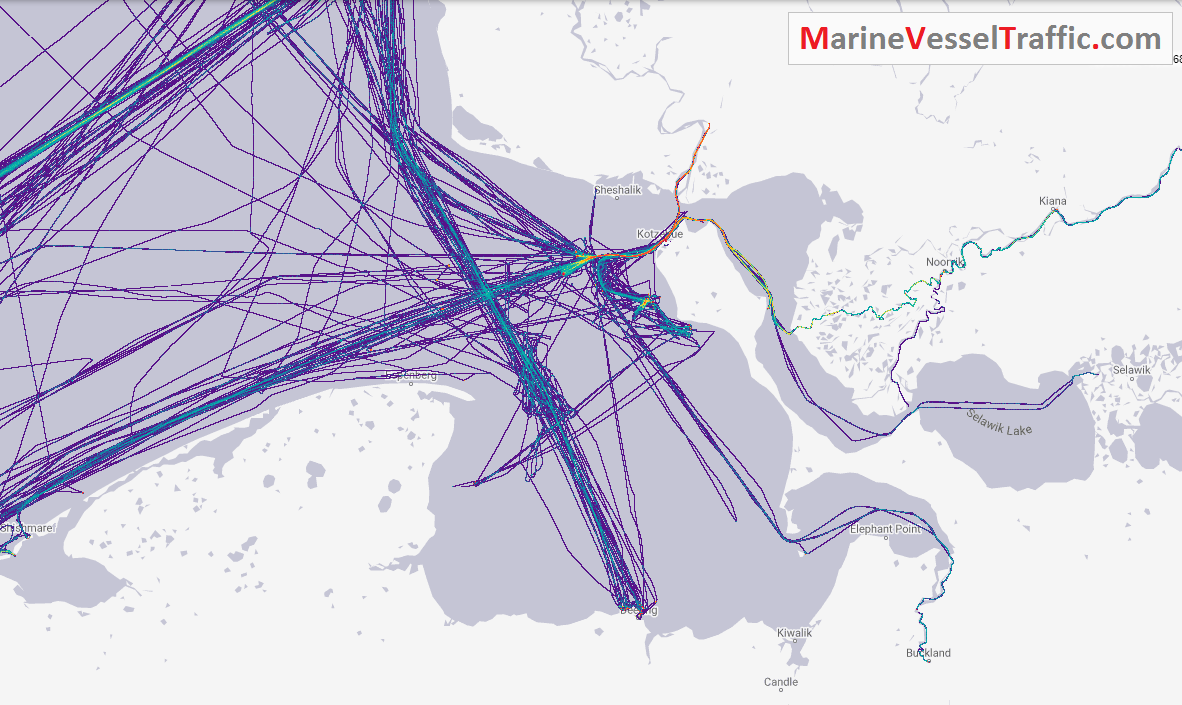 Live Marine Traffic, Density Map and Current Position of ships in KOTZEBUE SOUND
