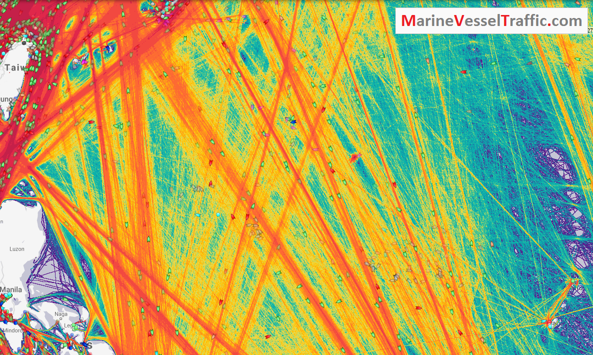 Live Marine Traffic, Density Map and Current Position of ships in PHILIPPINE SEA
